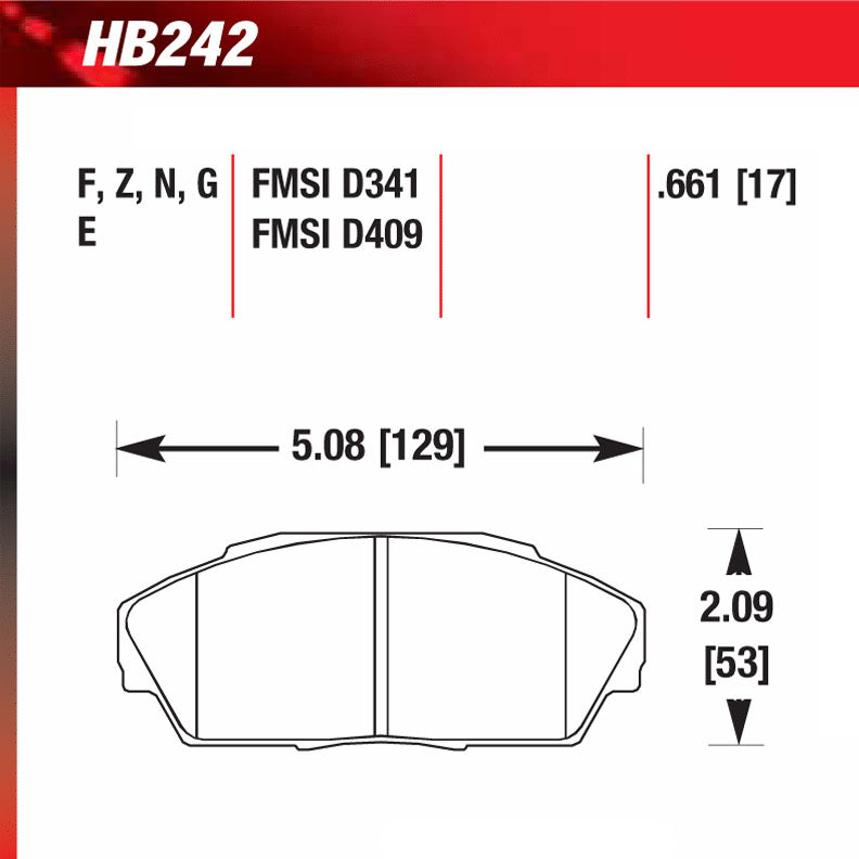 Hawk HB242E.661 Racing Pad - Blue Compound