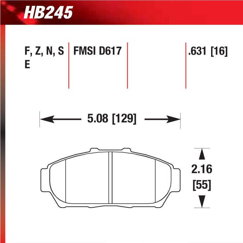 Hawk HB245E.631 Racing Pad - Blue Compound