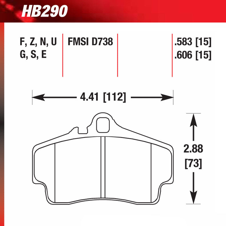 Hawk HB290Z.583 Street Performance Pad - Ceramic Street Pad