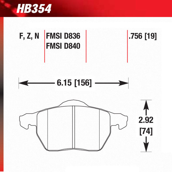 Hawk HB354N.756 Performance Pad - HP Plus Compound