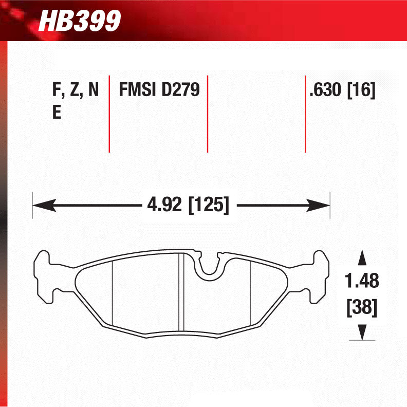 Hawk HB399E.630 Racing Pad - Blue Compound