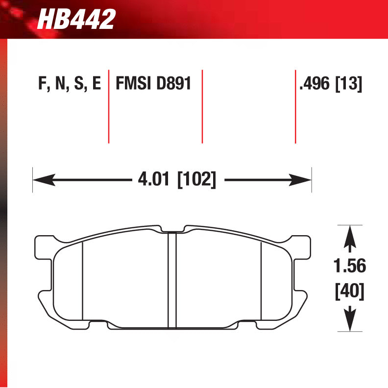 Hawk HB442W.496 Racing Pad - DTC-30 Compound