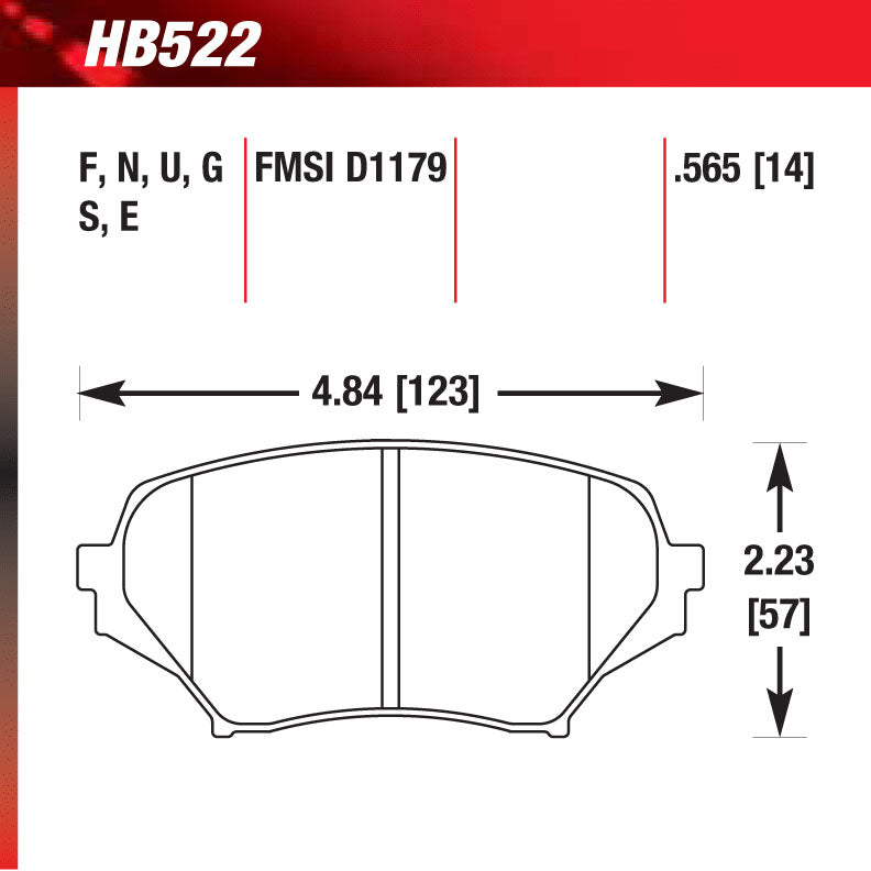 Hawk HB522E.565 Racing Pad - Blue Compound