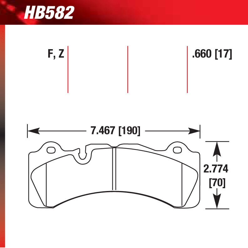 Hawk HB582G.660 Racing Pad - DTC-60 Compound