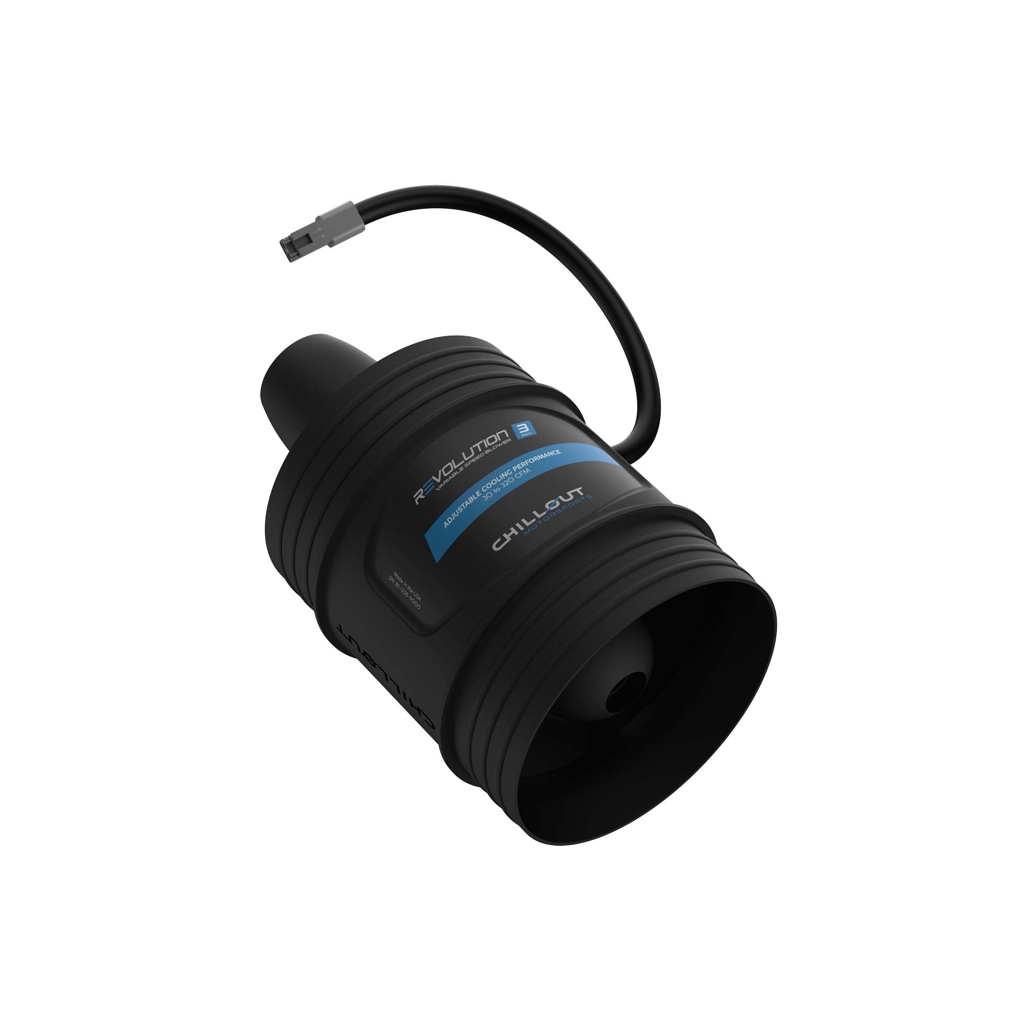 Chillout Systems Revolution 3 inch variable speed air blower for motorsport cooling